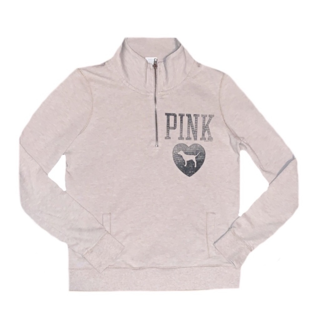 VS Pink Beige Tan Half Zip with Pocket